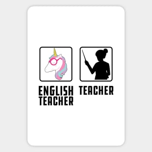 English Teacher Unicorn Magnet